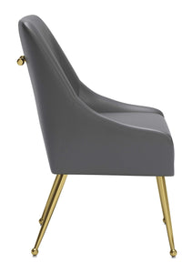 Zuo Maxine Dining Chair Gray & Gold