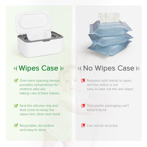 Flenpptly Baby Wipes Dispenser, Wipes Case Baby Wipe Holder Keeps Wipes Fresh, Non-Slip, Easy Open & Close (Gray)