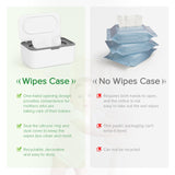 Flenpptly Baby Wipes Dispenser, Wipes Case Baby Wipe Holder Keeps Wipes Fresh, Non-Slip, Easy Open & Close (Gray)