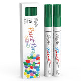 CoocAni Green Permanent Markers Paint Pens, 2 Pack Oil Based Opaque Paint Markers for Metal,Canvas,Wood,Rock Painting, Ceramic, 