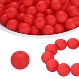 HARFINGTON 180Pcs Silicone Beads 9mm Round Rubber Focal Beads Bulk for Pens Keychain Bracelet Necklace DIY Crafts Making, Strawb