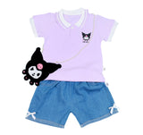 The Little Bunny Hop In Style Girls Cotton Coord Set TShirt, Shorts & Sling Bag | Casual Summer Outfit For Kids | Trendy, Fa