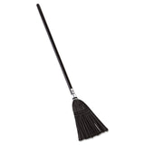 Rubbermaid Commercial Products Outdoor/Indoor Broom, Black, Heavy Duty Wood Handle for Lobby/Courtyard/Garage/Office/Kitchen, 37
