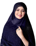 Ebadat Chiffon Hijab Blue For Women | Lightweight & Breathable Headscarf | Ideal For Modest Fashion, Office & Casual Use