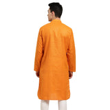 Sojanya (Since 1958 Men'S Cotton Linen Orange Checked Only Long Kurta Size: 44