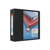 Staples 82664 Heavy Duty 4-Inch 3-Ring View Binder Black (24695)