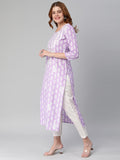 Gosriki Women'S Cotton Blend Printed Straight Chikankari Embroidered Kurta (Nal Purple-Gs_S_Purple_Small),Purple,,B0C36QD16D