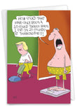 NobleWorks Funny Thanksgiving Greeting Card with 5 x 7 Inch Envelope (1 Card) Turkey Weight C10717TGG