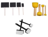Artbee Sponge Brush Ser For Painting, Art And Craft Projects (Complete Set With Roller, Flat And Round Sponge Brushes)