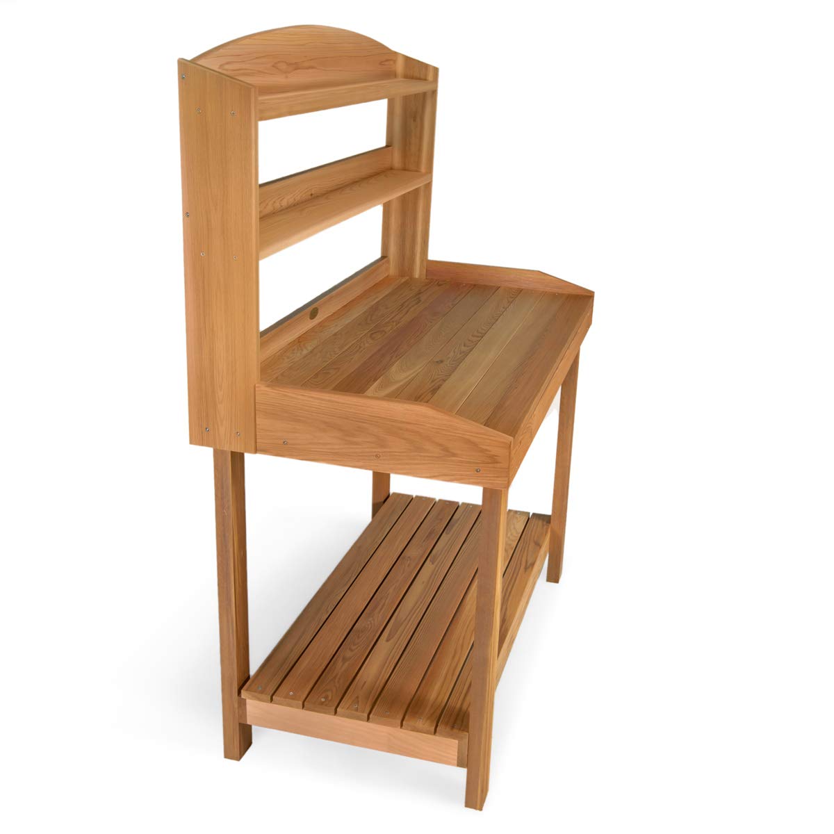 All Things Cedar Pb48 Deluxe Potting Bench | Outdoor Garden Table & Plant Bench | Garden Potting Table With Untreated Western Red Cedar | Handcrafted Gardening Bench For Outdoors (47X24X61)