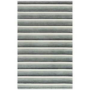 Alora Decor Rivera 8'9' X 11'9' Stripe Gray/Ivory/Charcoal Hand-Tufted Area Rug