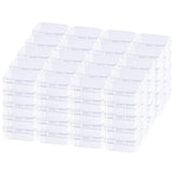 Thintinick 100 Pack Rectangular Mini Clear Plastic Storage Containers Box with Hinged Lid for Beads and Other Small Craft Items 