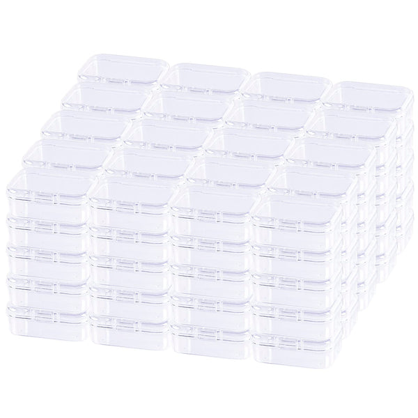Thintinick 100 Pack Rectangular Mini Clear Plastic Storage Containers ...