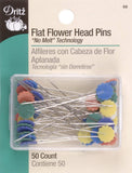 Dritz 68 Flat Head Pins, Flower, 2Inch (50Count)