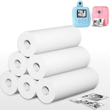 PROGRACE 6 Rolls Thermal Print Paper for Kids Instant Print Camera - Refill Print Paper Set for Kids Camera Inkless Paper for Mo