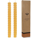 DEYBBY 10 inch Natural Beeswax Spiral Candles Set of 2