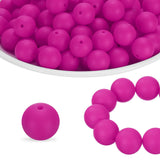 HARFINGTON 180Pcs Silicone Beads 9mm Round Rubber Focal Beads Bulk for Pens Keychain Bracelet Necklace DIY Crafts Making, Light 