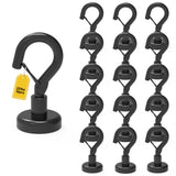 Ant Mag Black Magnetic Hooks Heavy Duty with Snap 22lbs Strong Magnet Hooks Great Hanging for Refrigerator, Cruise Cabin, Grill,