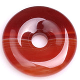 GEM-Inside Natural 30mm Donuts Rings Red Onyx Sardonyx Agate Stone Beads for Jewelry Making 1 PCS