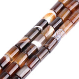 GEM-Inside 10x14mm Natural Coffe Brown Botswana Onyx Agate Stone Semi Precious Column Tube Chakras Beads for Jewelry Making DIY 