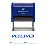 RECEIVED by Date Self Inking Rubber Stamp (Blue Ink) XLarge