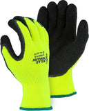 Majestic Glove 3396HY/10 Polar Penguin 3396HY Winter Lined Hi-Vis Green Yellow Latex Coated Palm Gloves Size Large (12 Pair)