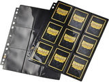 Dragon Shield Binder Pages - 18 Pocket Clear With Black Back - 50X18 Binder Pages - Trading Cards - Card Games - Compatible With