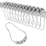 NORIQ Stainless Steel Curtain Hooks, Approx. 6 x 4cm/2.3 x 1.6 inch, Silver, 12 Pieces