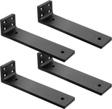 Floating Shelf Brackets 4 inch, Heavy Duty Wall Shelf Brackets 4 Pack for Shelves Support, Hidden Metal L Brackets with Mounting