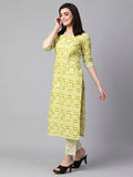 Gosriki Women'S Cotton Blend Straight Printed Kurta With Pant Set (G20 Green-Nw-Gs_Xxl_Green_Xx-Large),Green,2,B0CJC6GDLN