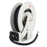 3/8 inch x 50 ft Oil Hose Reel Retractable Hose W P 330 BAR Max 4800 PSI Adjustable Support Arm and Pipe Gripper Spring Driven S