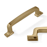 CABDM 10 Pack Bruhsed Gold Cabinet Pulls 3-3/4 Inch(96mm) Hole Center Vintage Brushed Brass Cabinet Hardware Kitchen Cabinet Han