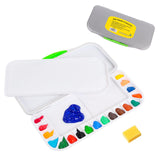 Falling in Art Airtight LeakProof Watercolor Palette with a Cleaning Sponge, 18 Slightly Sloping Wells3 Mixing Areas, 10 5/8 I
