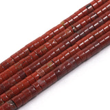 NITOPUPU 150Pcs 4 2mm Natural Red Jasper Spacer Stone Beads for Jewelry Making Supplies, Loose Semi Flat Round Gemstone Tube Be