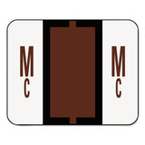 Smead 67097 AZ ColorCoded BarStyle End Tab Labels Letters Mc Brown 500/Roll