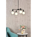 Living District Cairo 4-Light Mid-Century Metal Pendant In Black