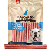 Amazing Dog Treats - Medium Size Bully Sticks (15 Pcs/Pack) - Long Lasting Bully Sticks for Small to Medium Dogs