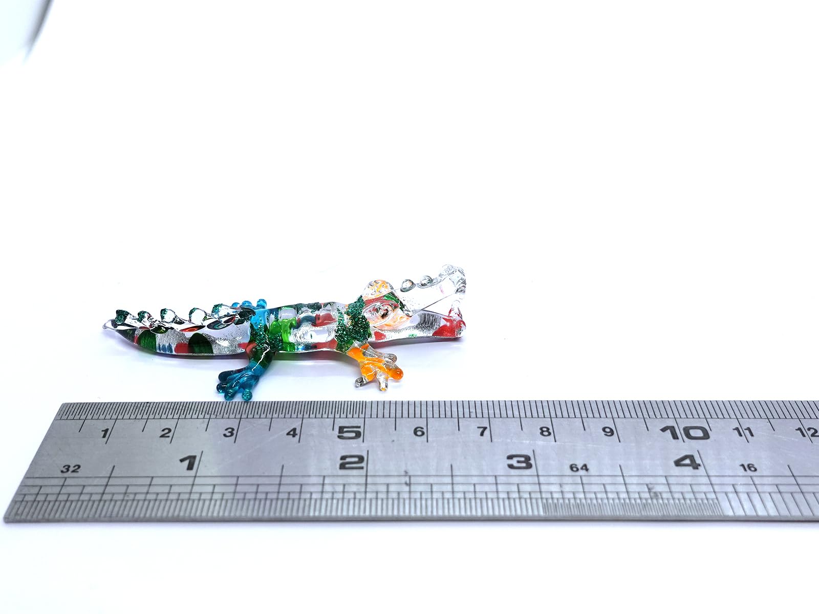 Sansukjai Crocodile/Alligator Miniature Figurines Animals Hand Blown Glass Collectible Gift Decorate (Multicolor)
