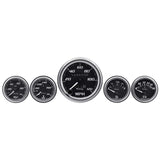 EQUUS 5Piece Gauge Set Black Face/Chrome Bezel