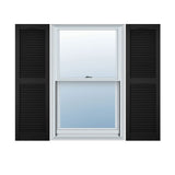 Mid America 00011455002 Standard Size Cathedral Top Center Mullion, Open Louver Vinyl Shutter, w/Installation ShutterLoks & Ma