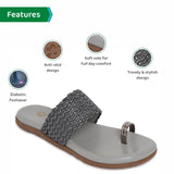 Ortho Joy Fancy Doctor Slippers | Soft Chappal For Women | Casual Flat Sandals,Grey,5,B09XXQ3MBV