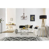 Living District Flynx 4-Light Mid-Century Metal Pendant In Weathered Oak