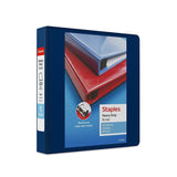Staples Heavy-Duty 3-Ring Binder, 1.5-Inch, D-Ring, Blue (ST56269-CC)