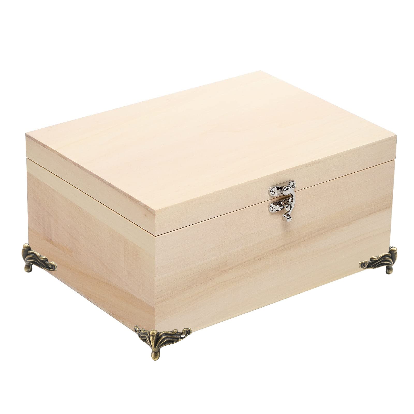Hitefu 24PCS Antique Brass Alloy Jewelry Box Legs, Wood Case Decorative Legs Hardware, Chest Box Legs Feet Corner Protector Deco