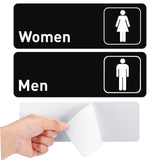 Oudain Brushed Aluminum Restroom Signs, Men and Women Modern Restroom Sign, 9 x 3 Inch Bathroom Door Signage Decor for Offices B