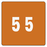 Smead 67425 Single Digit End Tab Labels Number 5 Brown 250/Roll