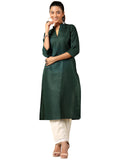 Libas Women's Silk Regular Kurta (29272_Green
