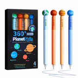 HUBTURE Erasable Gel Pen Set for Kids & Students, Pack of 4 Cute Top Pens with Black Ink, Smooth Writing Retractable School Pens