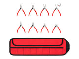 TEKTON Mini Pliers Set with Pouch, 8Piece (Needle Nose, Long Nose, Flat Nose, Cutting) | PMN99910