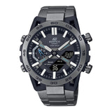 Casio Edifice Ecb-2000Dc-1Adf Black Analog-Digital Dial Gray Ion Plated Stainless Steel Band Men'S Watch Smartphone Link Tough S